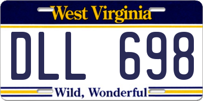 WV license plate DLL698