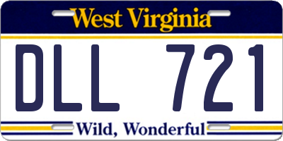 WV license plate DLL721