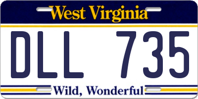 WV license plate DLL735
