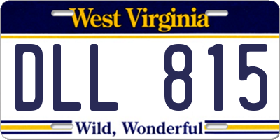 WV license plate DLL815