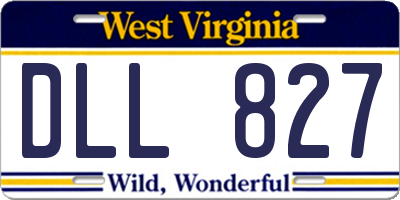WV license plate DLL827
