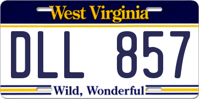 WV license plate DLL857