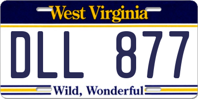 WV license plate DLL877
