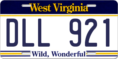 WV license plate DLL921