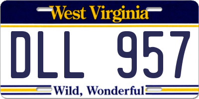 WV license plate DLL957