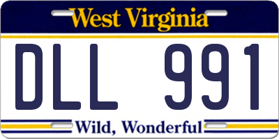 WV license plate DLL991