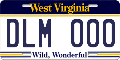 WV license plate DLM000