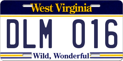 WV license plate DLM016