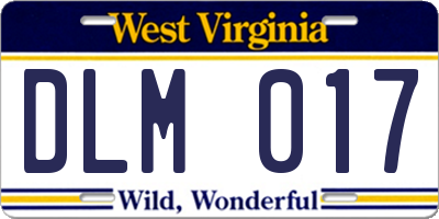 WV license plate DLM017