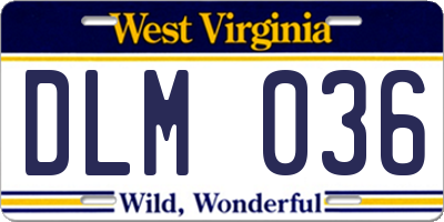 WV license plate DLM036