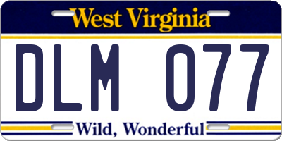 WV license plate DLM077