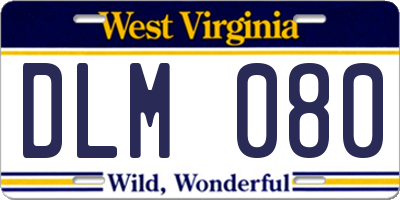 WV license plate DLM080