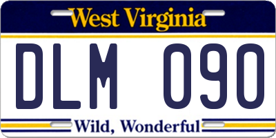 WV license plate DLM090