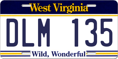 WV license plate DLM135