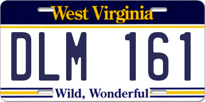 WV license plate DLM161