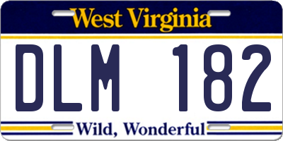 WV license plate DLM182