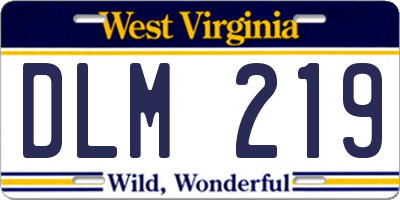 WV license plate DLM219