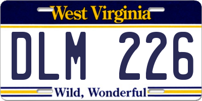 WV license plate DLM226