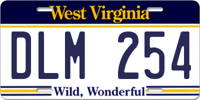WV license plate DLM254