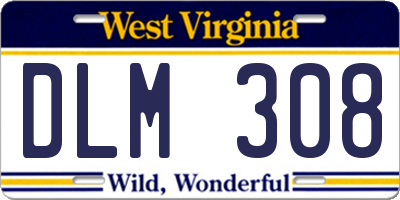 WV license plate DLM308