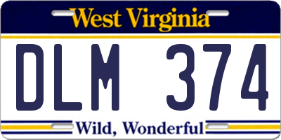 WV license plate DLM374
