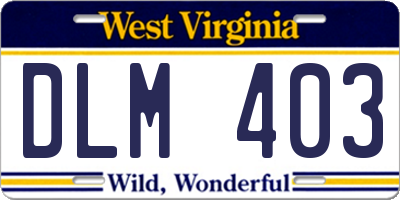 WV license plate DLM403