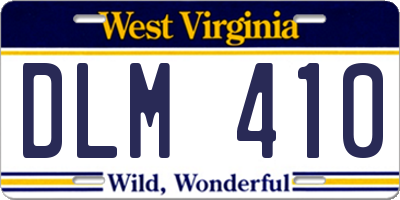 WV license plate DLM410