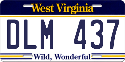 WV license plate DLM437