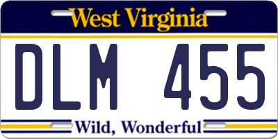 WV license plate DLM455