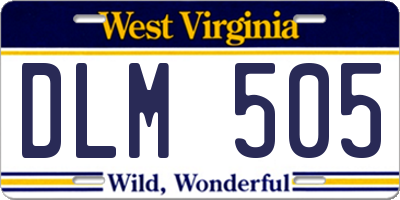 WV license plate DLM505