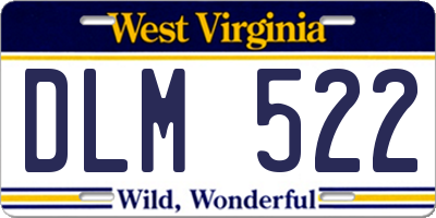 WV license plate DLM522