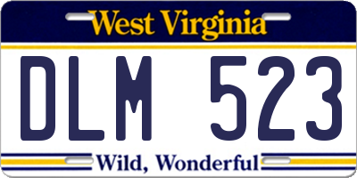 WV license plate DLM523