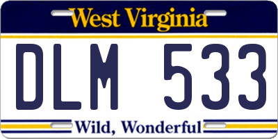 WV license plate DLM533