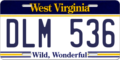 WV license plate DLM536