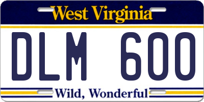 WV license plate DLM600