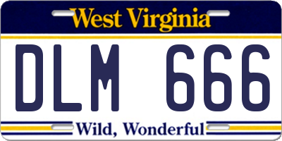 WV license plate DLM666