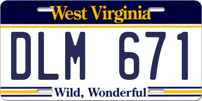 WV license plate DLM671
