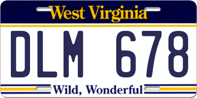 WV license plate DLM678