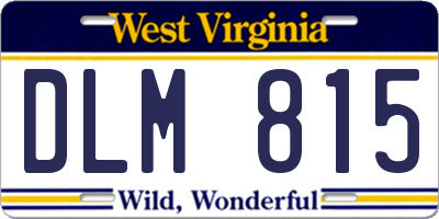 WV license plate DLM815
