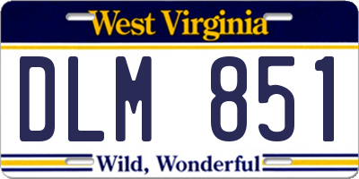 WV license plate DLM851
