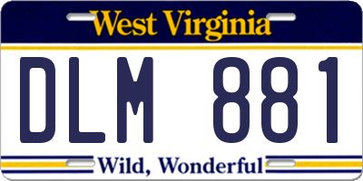 WV license plate DLM881