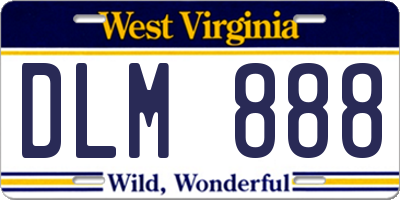 WV license plate DLM888