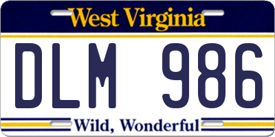 WV license plate DLM986