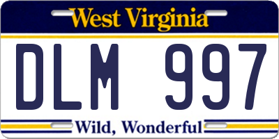 WV license plate DLM997