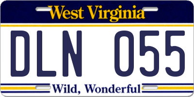 WV license plate DLN055