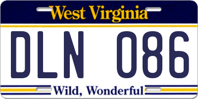 WV license plate DLN086