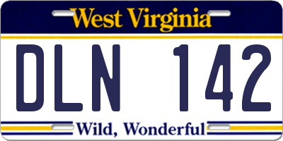 WV license plate DLN142