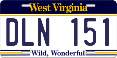 WV license plate DLN151