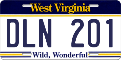WV license plate DLN201