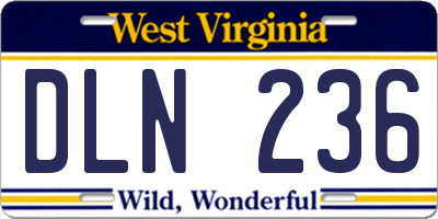 WV license plate DLN236